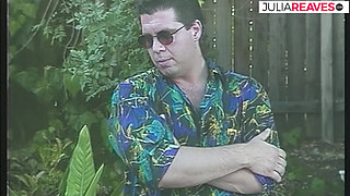 MILF relaxes with a bikini on while the guard watches