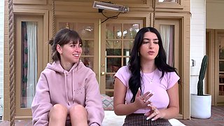 Masturbating amateur teen fucks both holes