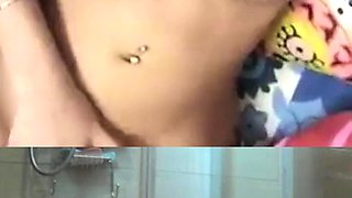 Jerking off with a petite asian teen on chat