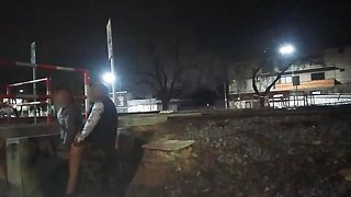 Public Sex on the Street Outdoors Caught Fucking by Police Bus Voyeurs and Trains