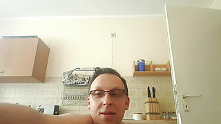 Cock taken hard and cummed and swallowed on the table