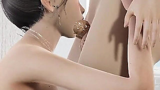 Yayoi In Black Dress Make The Best Blowjob Ever In 2025 With Massive Cumshot 3D Porn POV Animation