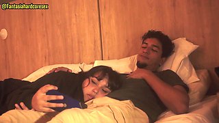 My stepsister swallows my cock after watching a movie PART 1