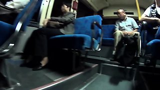 Awesome public handjob on a bus from a japanese teen