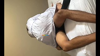 Morrita Mexican 18 Years Old in School Uniform Riding Her Teacher for Some Note Real Home Video