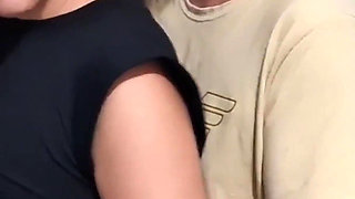 Slutty Student Gets Cumshot in Public on the Bus