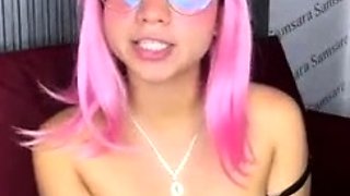 Naughty Asian milf Julia solo masturbation close up