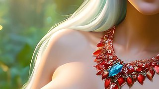 Beautiful Big Breasted Nude Elf Girl with American Mayapple