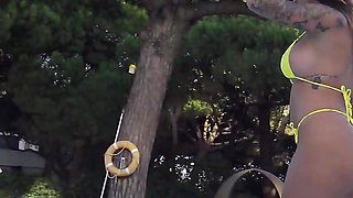 Hot Swimming Pool Sex with Stunning Portuguese Bombshell