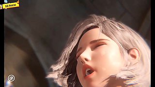 Beautiful big-titted girl gets doggy style from a ghost