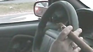 Huge cigar in the car