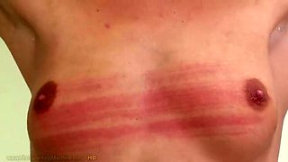 Megan Cox Tied Up & Spanked Hard - Small Tits Breast Whipping Machine Punishment