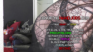 Halloween sluts in festival costumes give a big dick guy a sloppy handjob with balls massage and cock teasing