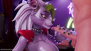 Furry fun with Oatmealpecheneg and Roxy from FNAF, featuring a big booty