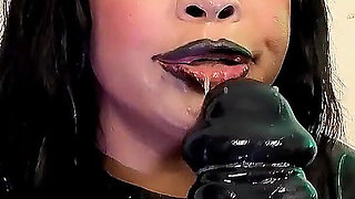 Sucking My New 20" Toy I Get Really Sloppy and Explode Cum in My Mouth