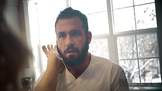 Small tit brunette sucks a big cock hardcore