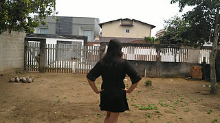 My wife masturbates herself naked in front yard