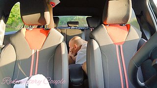 Spontaneous wifey fun in the car with hot brunette Redmystery Isabel