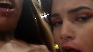Three Lovely Brazilian Babes and One Big Black Cock in Dem Holes