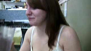 Toilet slut sucking cock