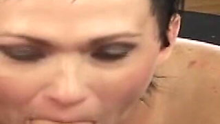 Hot Blowjob with Brunette MILF and Cum Swallowing