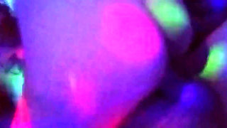 Multicolored Fuck. I Stick My Cock in My Unfaithful Comadre in the Middle of a Shower of Lights...