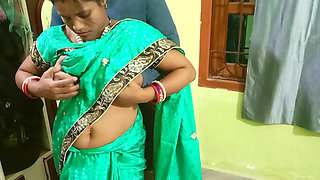 Indian Newly Married Wife Sapna Hot Sex with Her Step Brother While Wearing Saree