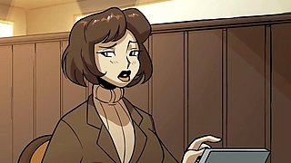 Hefty barista serves up her ass instead of coffee in this cartoon parody