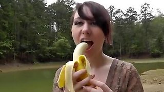 Emo girlfriend fucked in the forest