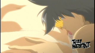 Romantic missionary style sex in the morning with charming hentai babe