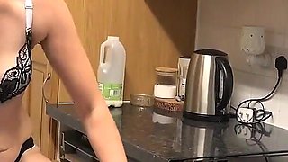 Auntjudys - Your Cute MILF Wife Scarlet Sucks Your Cock in the Kitchen (pov)