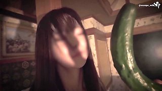 Hentai Couples Wild Night! Cucumber Insertion, Standing Doggystyle, Pov, And Creampie