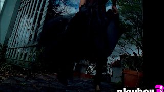 Gorgeous dark hair shows seductive plumper body