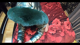 Stepmom Was Face-fucked. Cum on Shiny and Fluffy Down-jacket.