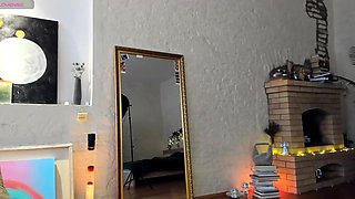 Small titted brunette teen fingering on the bed