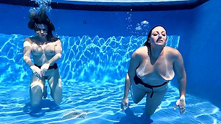 Pool is the perfect place for Cory Chase and Melanie Hicks to have fun