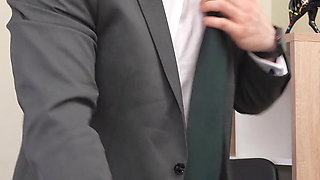 Sam the Boss Fucked His Secretary in the Ass in the Office in Front of His Colleagues