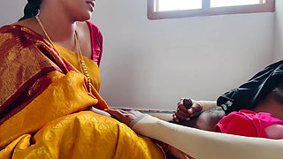 Tamil beautiful stepsister in saree and her stepbrother dick blowjob cum in mouth
