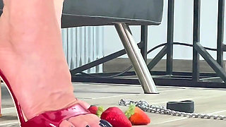 Slave Eats Dessert Stepped on the Floor