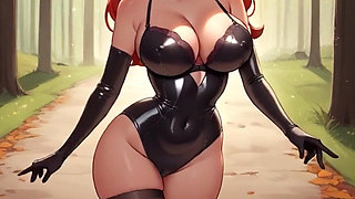 Sexy Outfits Try on and Dancing! Teasing Big Boobs and Perfect Body! Cartoon