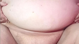 Hot milf stepmom fucked with pink vibrator,  and then fucked by step son and get cum in pussy