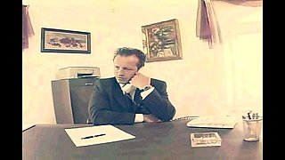 Sexy Blonde Secretary Fucked in the Office by Boss in a Vintage Porn