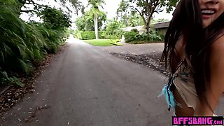 Petite eighteen years old in fruity indian uniform fucks for candies