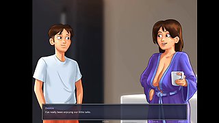 Summertime Saga Landlady keep showing her huge boobs - Gameplay part 22