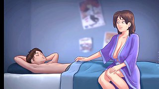 Stepmom seduces stepson for some intense action in summertime saga