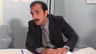 Brunette teen gets pussy licked and ass slammed by teacher in the classroom