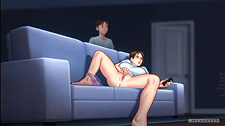 Jenny gives her boyfriend a foot job live on a cam show (Summertime Saga Gameplay)