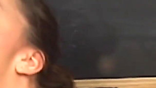 The young teacher satisfies her parents' cocks by sucking them and making them come.