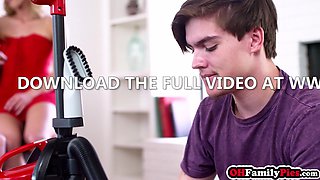 Two steamy stepmoms on one lucky stepson