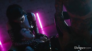 Sexy Fit Babes In Latex Outfits - Joanna Angel & Evelyn Clair - Share Small Hands's BWC In Hot 3-some